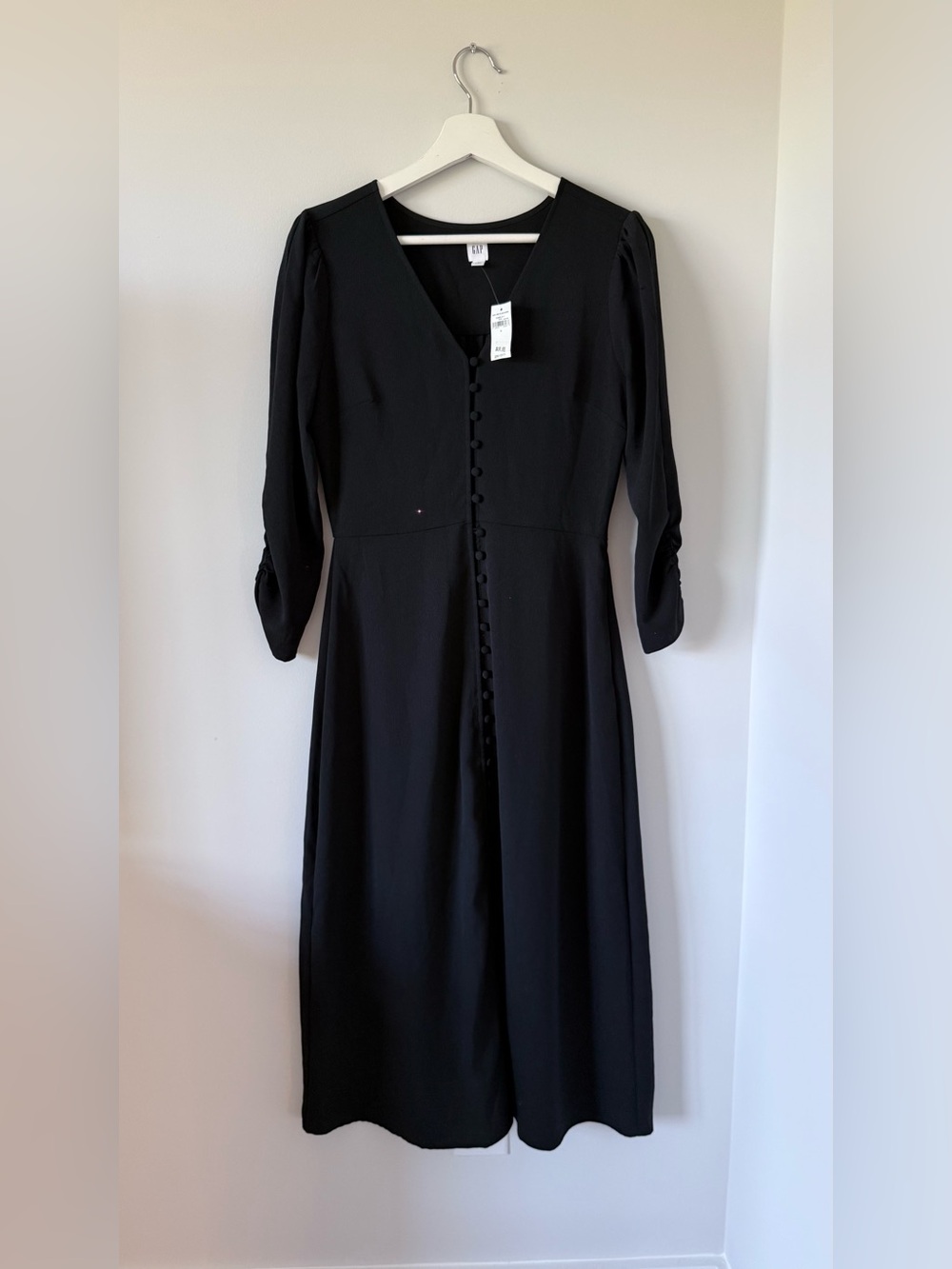 GAP BUTTON FRONT WOMEN DRESS 4 Black Casual Work Office Vacation Travel Summer